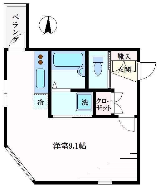 フェニックス西品川(ワンルーム/1階)の間取り写真