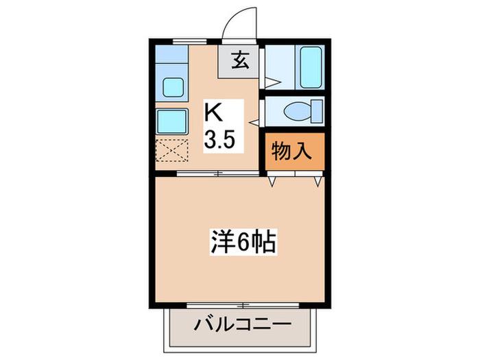 市川ハイツ(1K/1階)の間取り写真