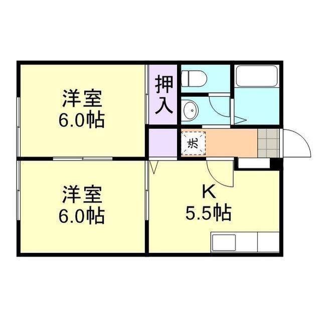 サンライフ中島 II B(2K/1階)の間取り写真