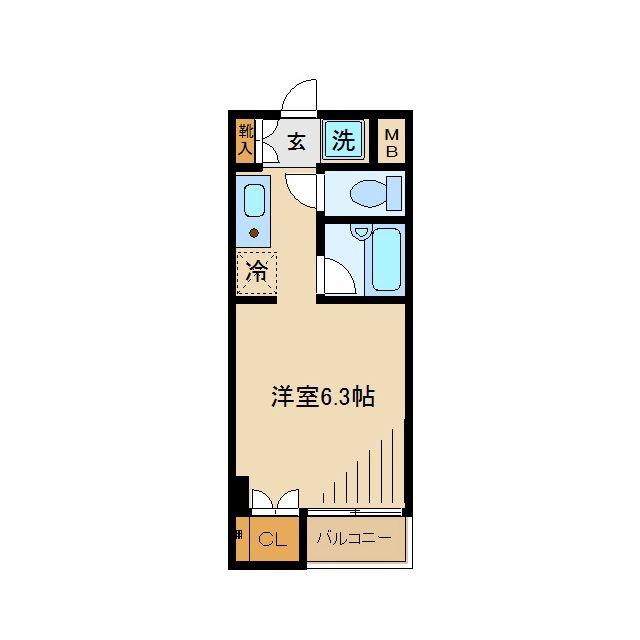 ピアザ西新宿(1K/2階)の間取り写真