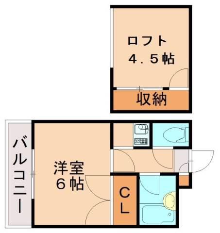 オーセンティックハウス(1K/1階)の間取り写真
