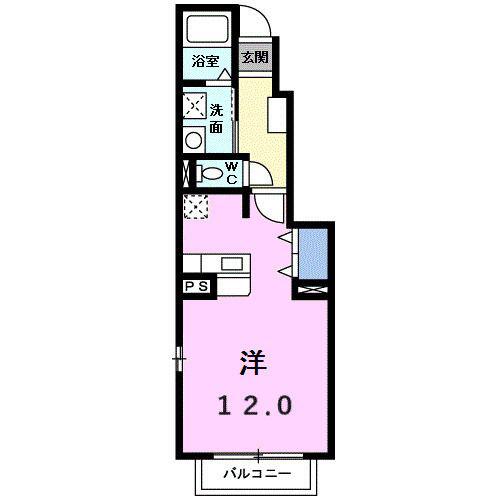 フォレストヒル II(ワンルーム/1階)の間取り写真