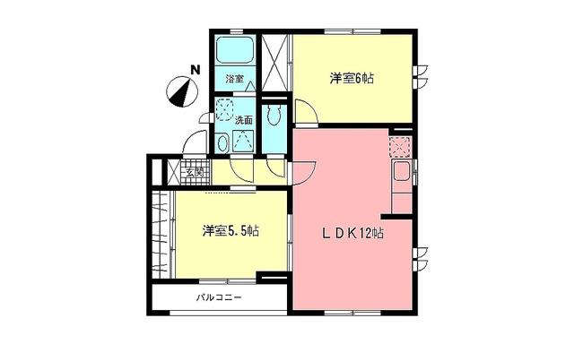 クレストハイツ(2LDK/2階)の間取り写真