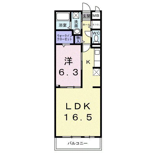 BANKSIA(1LDK/2階)の間取り写真