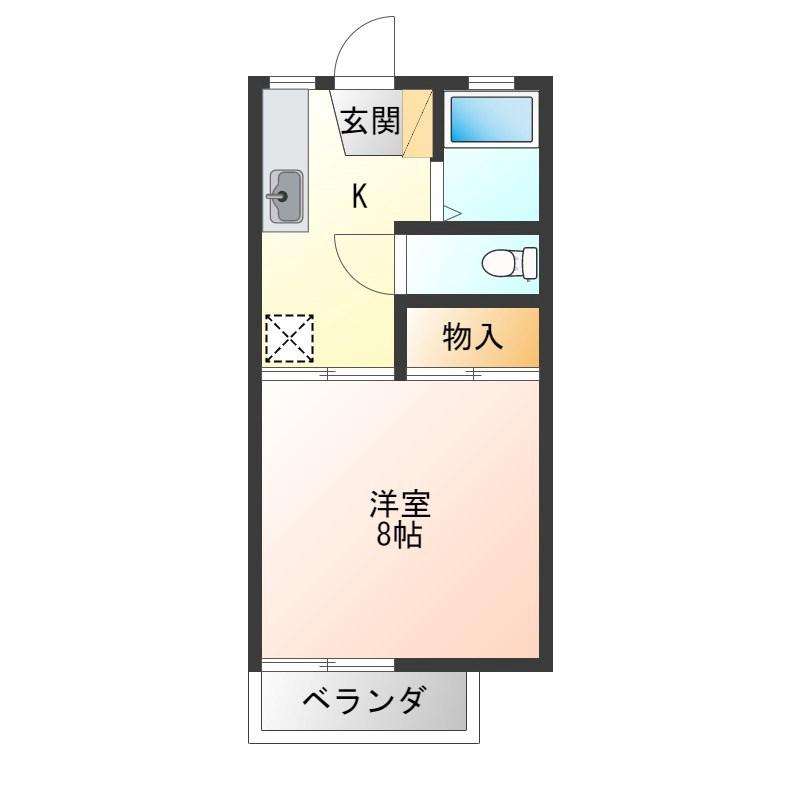 リバティ千代田B棟(1K/1階)の間取り写真