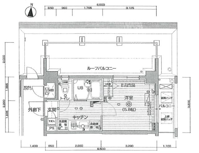 アプレシティ高円寺(1K/6階)の間取り写真