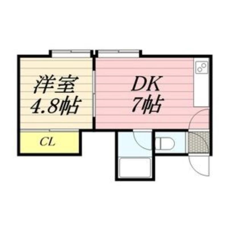 グロリア美園(1DK/3階)の間取り写真