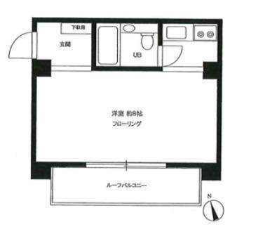 中銀上野小島マンシオン(1K/10階)の間取り写真