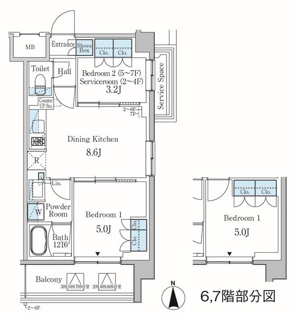 パークアクシス東蒲田(1SLDK/2階)の間取り写真