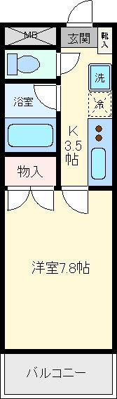 いとう仙(1K/7階)の間取り写真