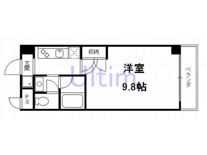RECTANGLE伏見稲荷(1K/2階)の間取り写真