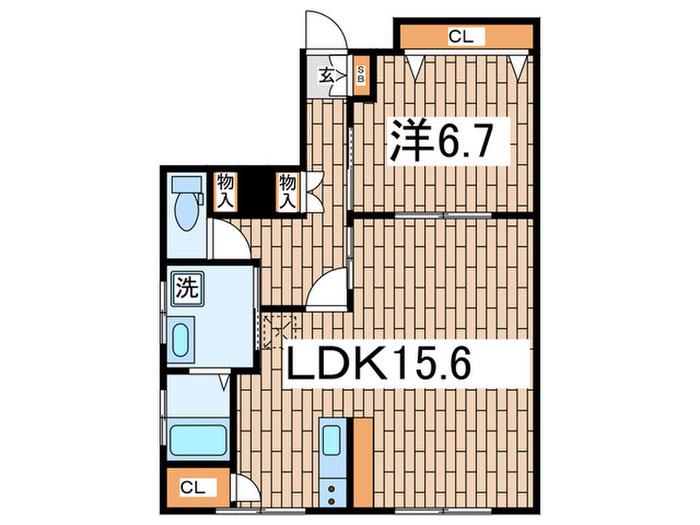 平野ビル(1LDK/2階)の間取り写真
