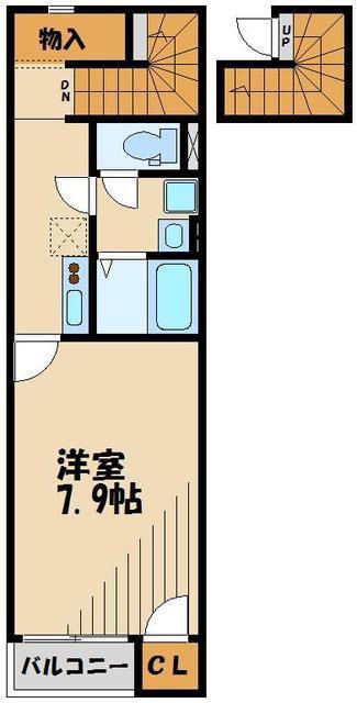 クレイノアーカス(1K/2階)の間取り写真