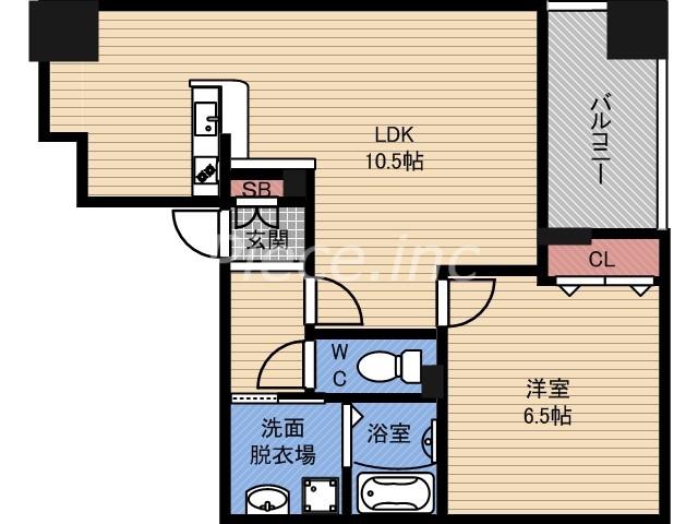 FERIA BLDG(1LDK/7階)の間取り写真