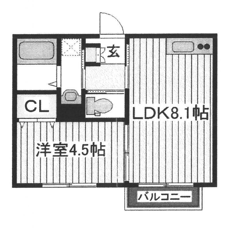 エクセル南太田(1LDK/1階)の間取り写真