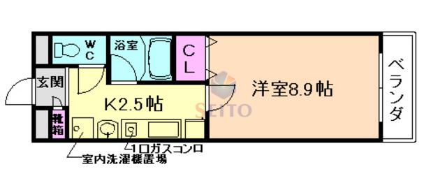 メゾン セルクル(1K/5階)の間取り写真