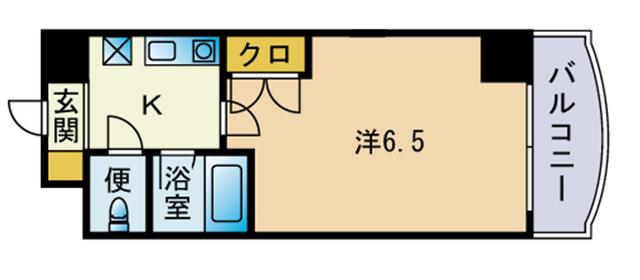 マリナーズコート福岡(1K/5階)の間取り写真