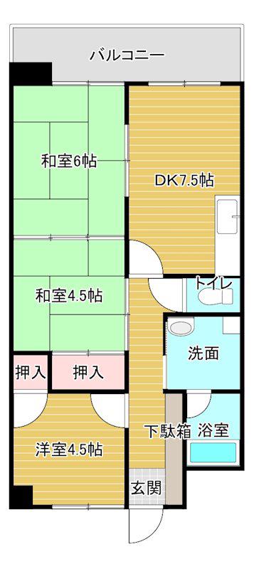 レジデンス小栗(3DK/3階)の間取り写真