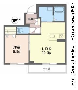 プルミエール(1LDK/1階)の間取り写真
