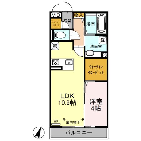 レセーナ(1LDK/2階)の間取り写真