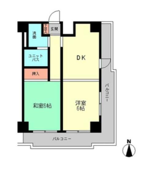 ディム橋本(2DK/3階)の間取り写真