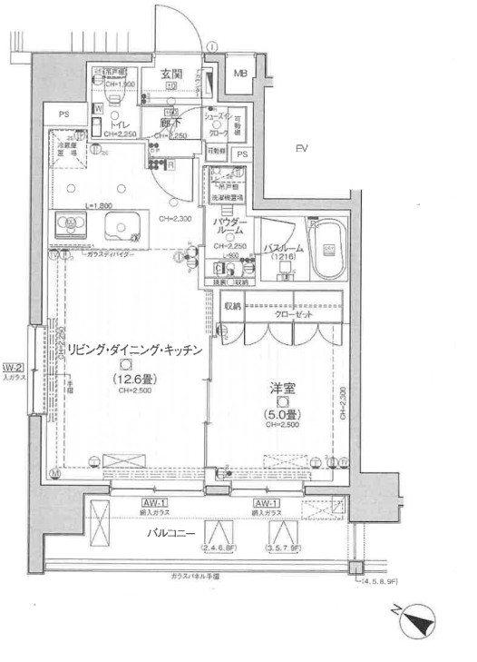 デュオステージ横浜中央(1LDK/2階)の間取り写真