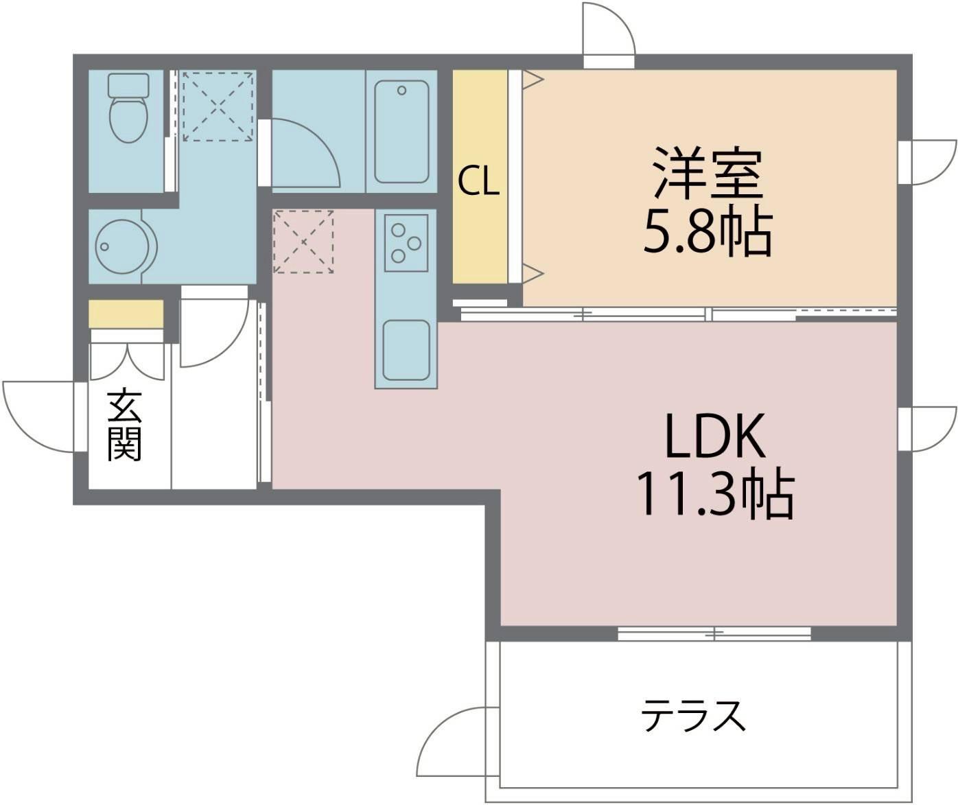 GUSTO西葛西(1LDK/1階)の間取り写真