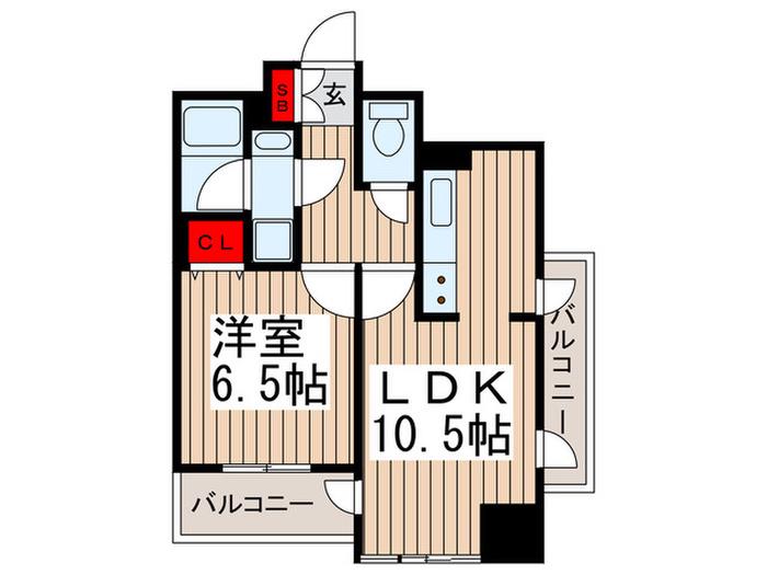 リバティハイツ2(1LDK/5階)の間取り写真