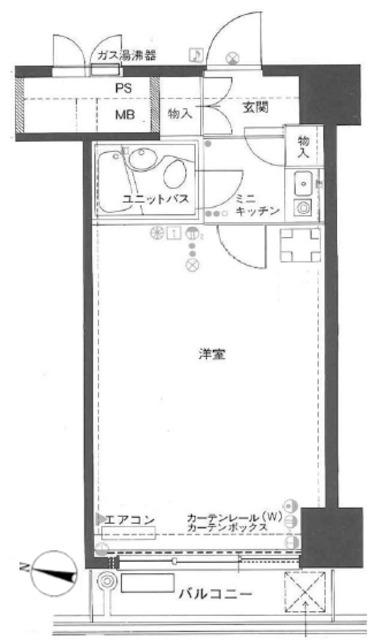 秀和日本橋箱崎レジデンス(ワンルーム/9階)の間取り写真