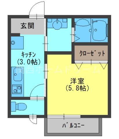 シャーメゾン松屋町(1K/2階)の間取り写真