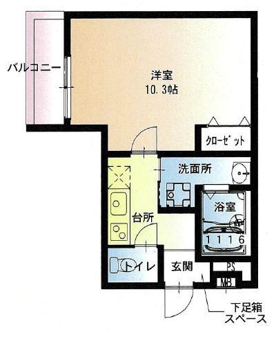 フジパレス兵庫須佐野I番館(1K/1階)の間取り写真