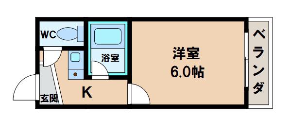 オーキッドコート田辺(1K/7階)の間取り写真