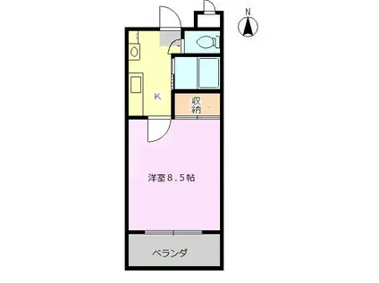 コーンハイツI(1K/3階)の間取り写真