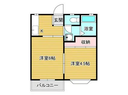 サカエコーポ(1DK/2階)の間取り写真