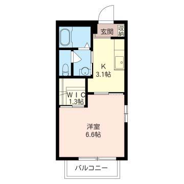 ラ・グラシューズ(1K/2階)の間取り写真