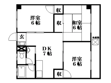 エクセルII(3DK/5階)の間取り写真