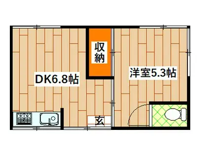 トヨタハイツ(1K/1階)の間取り写真