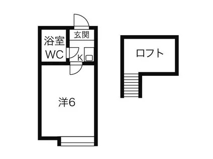 コーポニッシン若林(1K/1階)の間取り写真