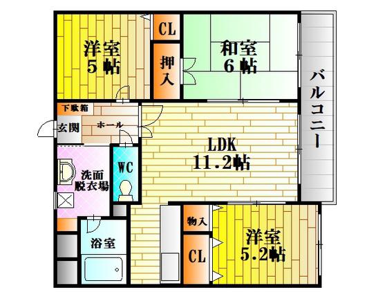 ベストハウス(3LDK/1階)の間取り写真