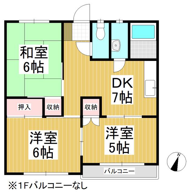 マンションあずま(3DK/2階)の間取り写真