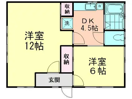 菅野コーポ(2DK/1階)の間取り写真