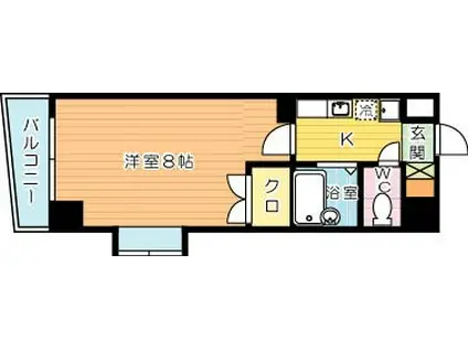 BERGAMOTTO馬借(1K/2階)の間取り写真