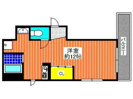 南海本線 高石駅 徒歩9分 3階建 築9年(1K/2階)の間取り写真