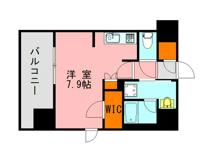 LANDICM322(ワンルーム/8階)の間取り写真