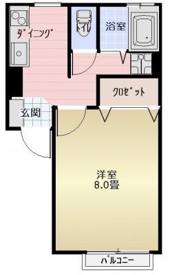 セジュールピュア(1K/1階)の間取り写真
