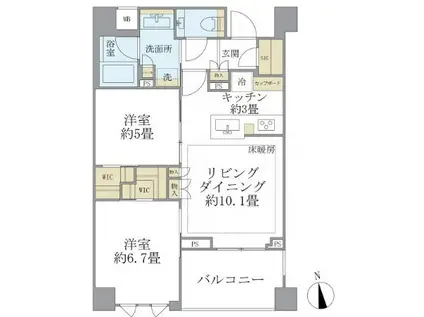 BRILLIA目黒大橋 ブリリア目黒大橋(2LDK/7階)の間取り写真