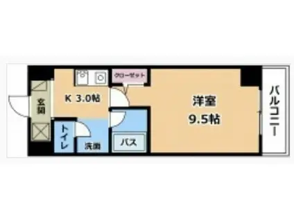 UNIVERSII(1K/5階)の間取り写真