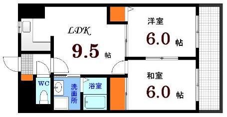 グランシャリオ横川(2LDK/1階)の間取り写真