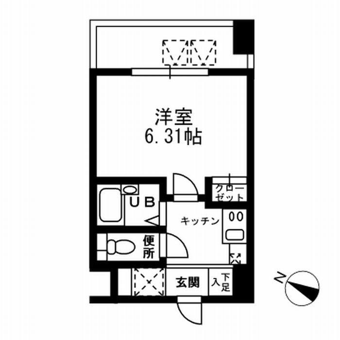 レジディア三越前(1K/9階)の間取り写真