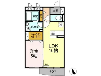 マンション リジエール(1LDK/1階)の間取り写真